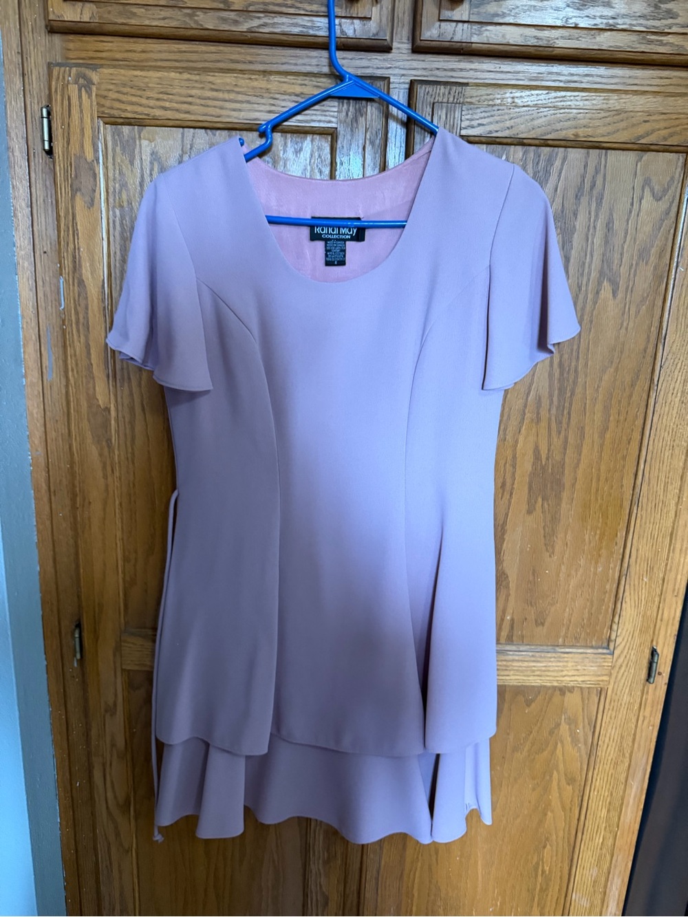 Dusty Pink Layered Short Sleeve Dress vintage